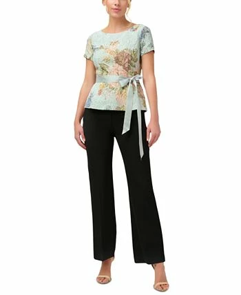 Adrianna Papell Women's Textured Floral-Print Top 3 Adrianna Papell Women's Textured Floral-Print Top - Image 3