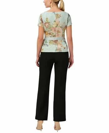 Adrianna Papell Women's Textured Floral-Print Top 2 Adrianna Papell Women's Textured Floral-Print Top - Image 2