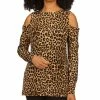 Michael Kors Women's Cheetah-Print Cold-Shoulder Top
