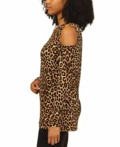 Michael Kors Women's Cheetah-Print Cold-Shoulder Top -VINCE CAMUTO Shop 22450221 fpx