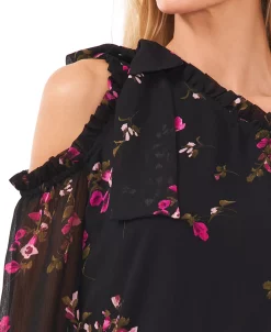 CeCe Women's Cold-Shoulder Bow Blouse -VINCE CAMUTO Shop 22467458 fpx