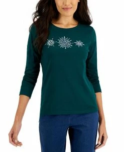 Karen Scott Women's Long-Sleeve Holiday Top, Created For Macy's -VINCE CAMUTO Shop 22474138 fpx
