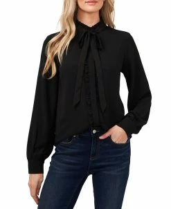 CeCe Bow Tie Ruffle Blouse