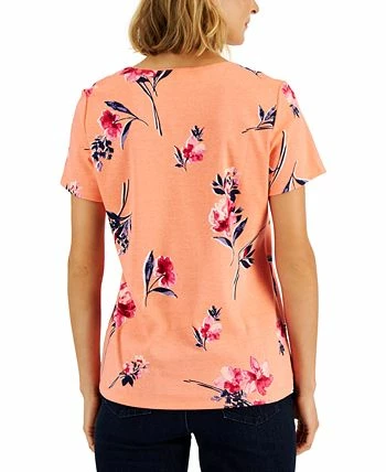 Karen Scott Women's Venus Fleur Printed Relaxed Top, Created For Macy's 2 Karen Scott Women's Venus Fleur Printed Relaxed Top, Created For Macy's - Image 2