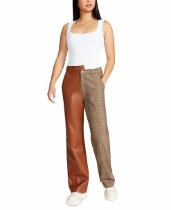 Steve Madden Women's Mackenzie Mixed-Media Pants