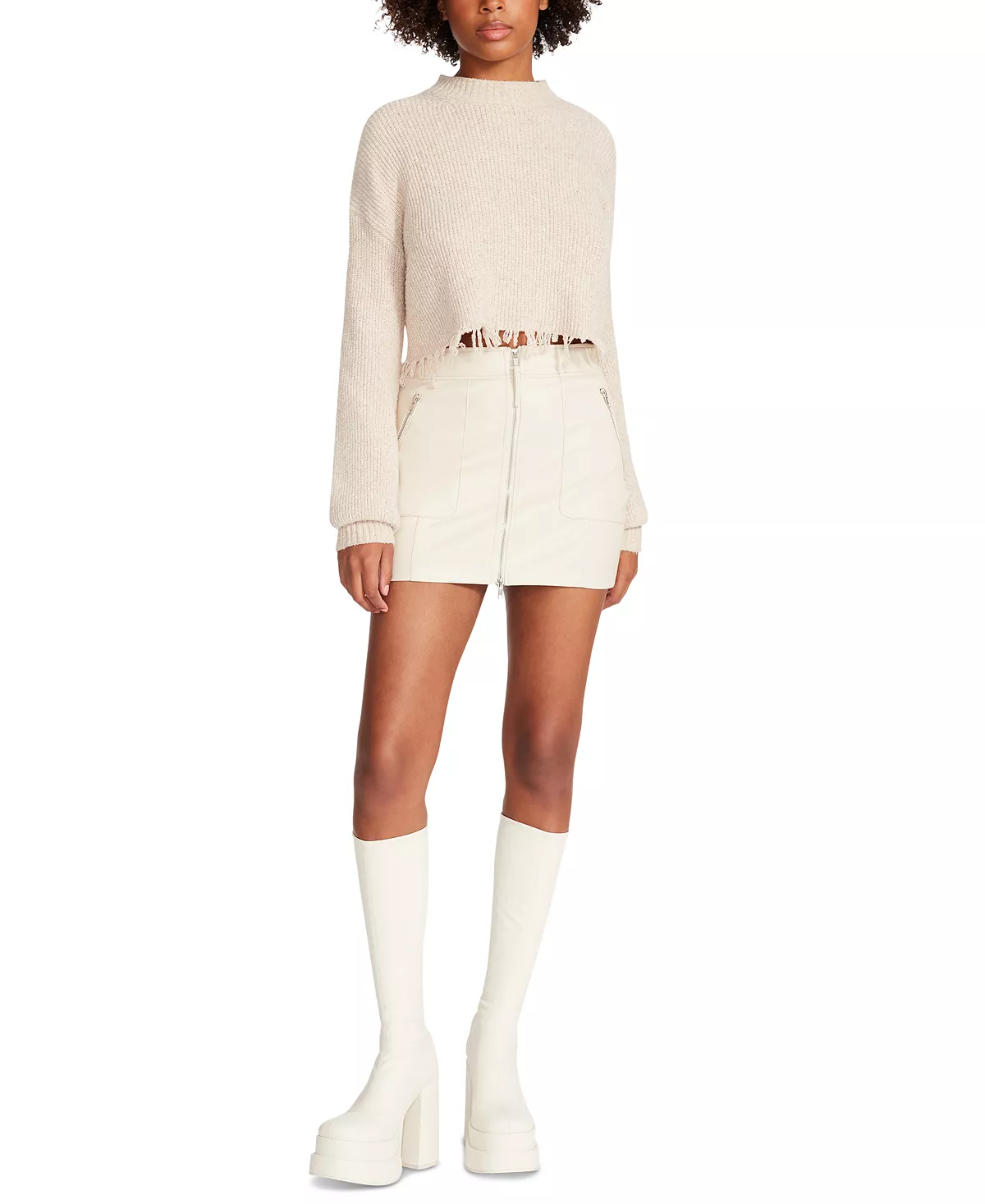 Steve Madden Women's Camille Raw-Hem Sweater 6 Steve Madden Women's Camille Raw-Hem Sweater - Image 6