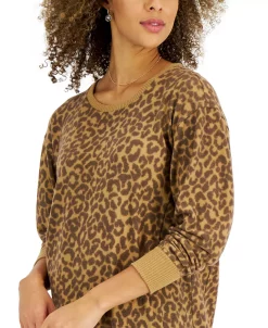 Style & Co Women's Brushed-Knit Print Sweater, Created For Macy's -VINCE CAMUTO Shop 22533908 fpx