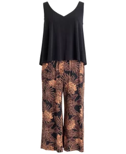 Connected Women's Contrast Printed Cropped Jumpsuit -VINCE CAMUTO Shop 22534723 fpx