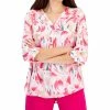 JM Collection Women's Monet Mirage Printed Utility Top, Created For Macy's