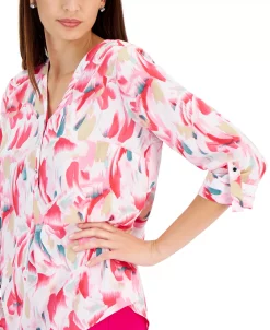 JM Collection Women's Monet Mirage Printed Utility Top, Created For Macy's -VINCE CAMUTO Shop 22535162 fpx
