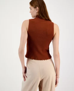 Bar III Women's Mock-Neck Sleeveless Sweater Top, Created For Macy's -VINCE CAMUTO Shop 22541612 fpx