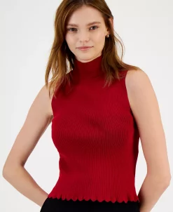 Bar III Women's Mock-Neck Sleeveless Sweater Top, Created For Macy's -VINCE CAMUTO Shop 22541617 fpx