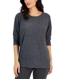 Style & Co Women's Brushed Knit Crewneck Top, Created For Macy's