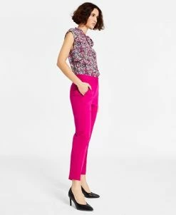 Bar III Women's Straight Leg High-Rise Ankle Pants, Created For Macy's 7 Bar III Women's Straight Leg High-Rise Ankle Pants, Created For Macy's -VINCE CAMUTO Shop 22562576 fpx