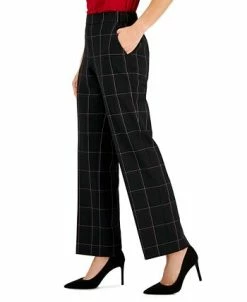 Kasper Women's Plaid Pull-On Straight-Leg Pants -VINCE CAMUTO Shop 22564237 fpx