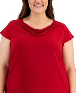 Kasper Plus Size Cap-Sleeve Cowlneck Top -VINCE CAMUTO Shop 22567707 fpx