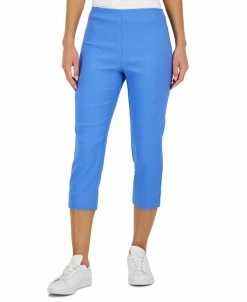 Charter Club Women's Jacquard Pull-On Capris Pants, Created For Macy's