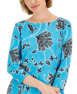 JM Collection Women's Beauty Flow Floral-Print Swing Top, Created For Macy's -VINCE CAMUTO Shop 22576999 fpx
