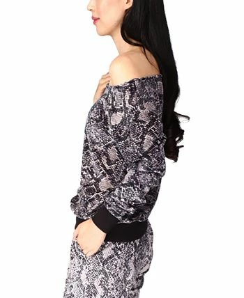 Michael Kors Women's Snake-Print Off-The-Shoulder Top 3 Michael Kors Women's Snake-Print Off-The-Shoulder Top - Image 3