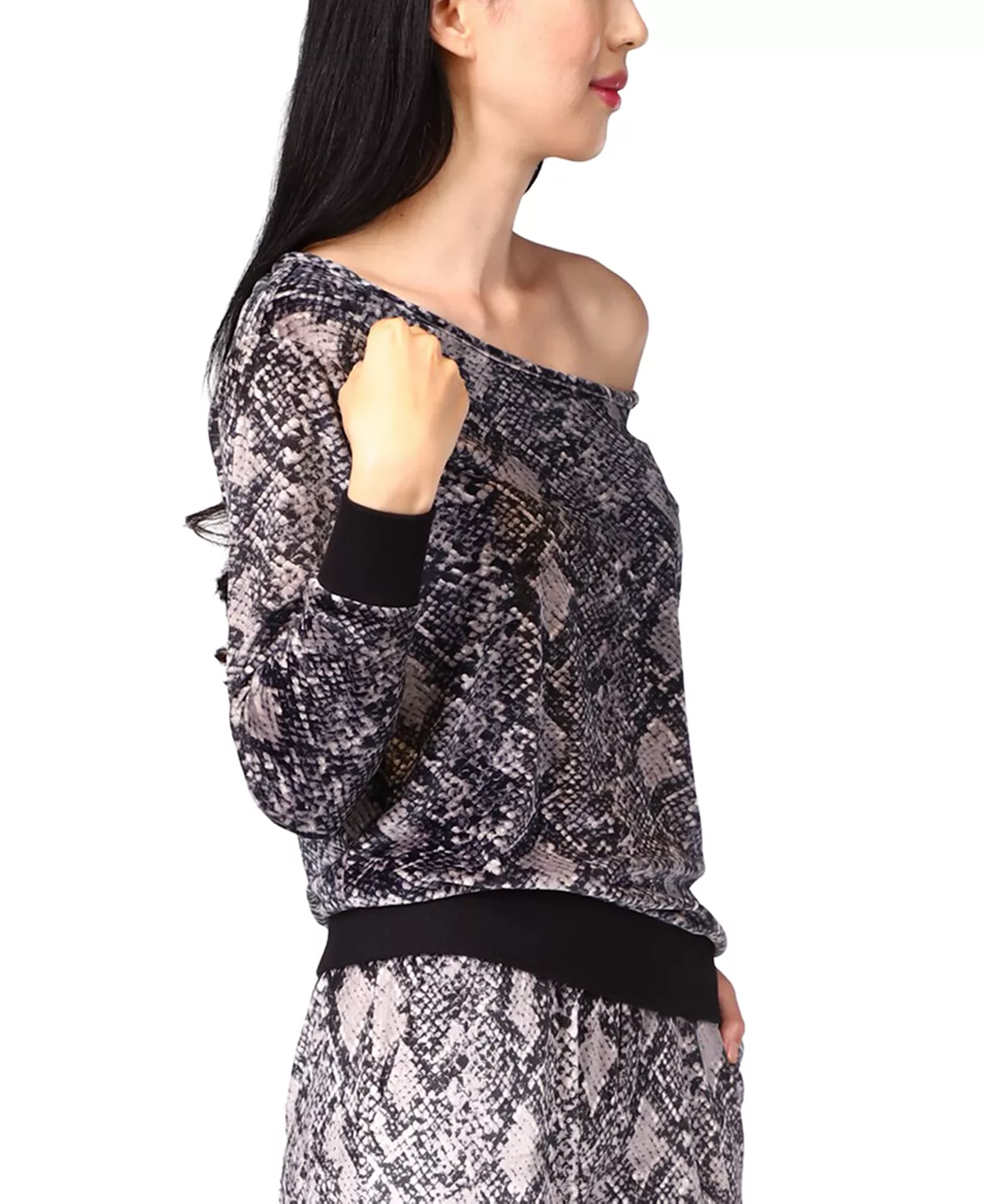 Michael Kors Women's Snake-Print Off-The-Shoulder Top 4 Michael Kors Women's Snake-Print Off-The-Shoulder Top - Image 4