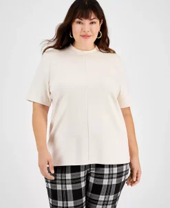 Bar III Plus Size Mock Neck Top, Created For Macy's -VINCE CAMUTO Shop 22639378 fpx
