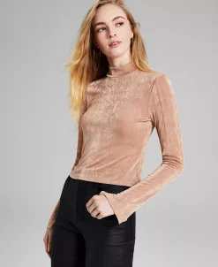 And Now This Women's Mock-Neck Long-Sleeve Slinky Top