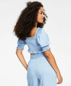 Bar III Women's Smocked Crop Top, Created For Macy's 11 Bar III Women's Smocked Crop Top, Created For Macy's -VINCE CAMUTO Shop 22684379 fpx