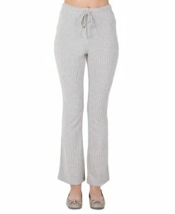 Black Tape Women's Brushed Rib-Knit Straight-Leg Sweatpants