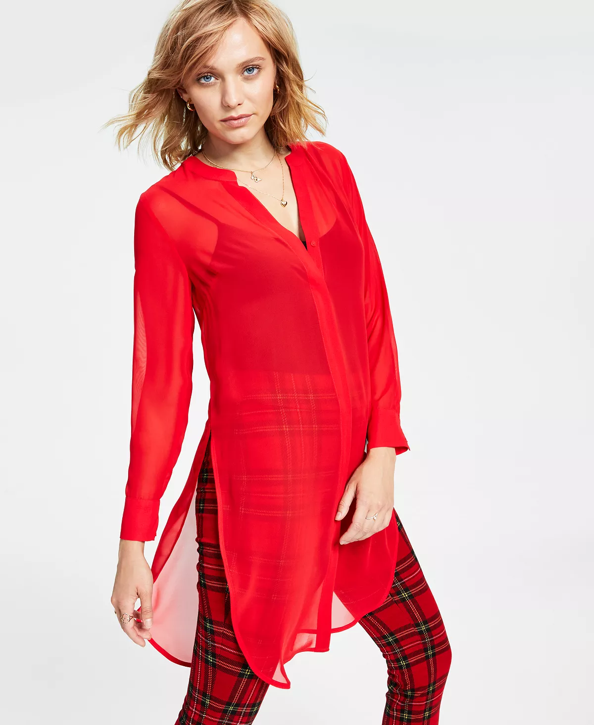 Bar III Women's Plaid High Rise Pull-On Leggings, Created For Macy's 4 Bar III Women's Plaid High Rise Pull-On Leggings, Created For Macy's - Image 4