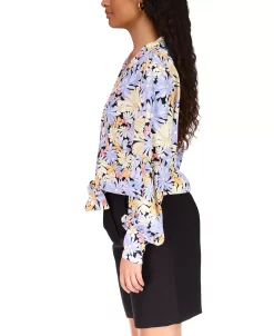 Sanctuary Women's Floral Tie-Front V-Neck Blouse -VINCE CAMUTO Shop 22722590 fpx