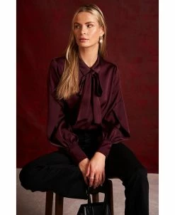 CeCe Women's Long Sleeve Button-Up Bow Blouse -VINCE CAMUTO Shop 22724126 fpx