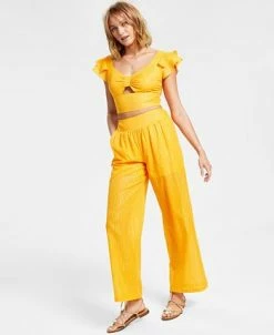 Bar III Women's Wide-Leg Metallic-Stripe Pull-On Pants, Created For Macy's -VINCE CAMUTO Shop 22725112 fpx