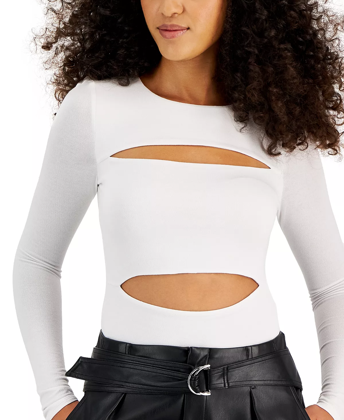Bar III Women's Long-Sleeve Cut-Out Detail Crewneck Top, Created For Macy's 3 Bar III Women's Long-Sleeve Cut-Out Detail Crewneck Top, Created For Macy's - Image 3