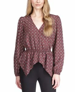 Michael Kors Foulard-Print Handkerchief-Hem Top