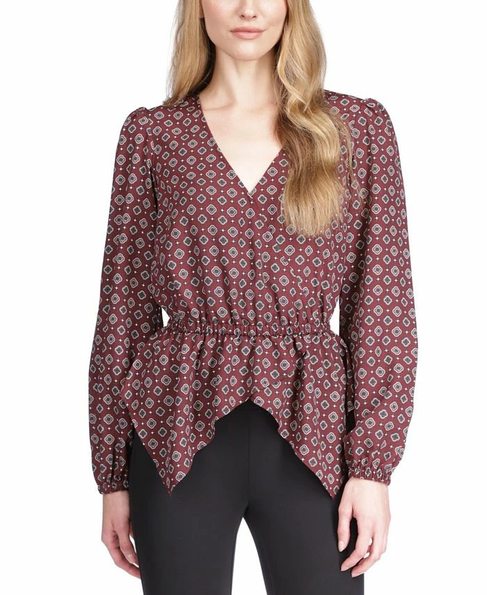 Michael Kors Foulard-Print Handkerchief-Hem Top 1 Michael Kors Foulard-Print Handkerchief-Hem Top