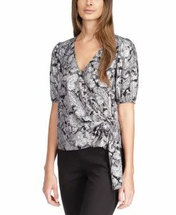 Michael Kors Women's Metallic Paisley Wrap Top