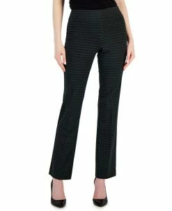 Anne Klein Women's Compression Printed High-Rise Bootcut Pull-On Pants
