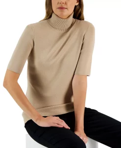 Anne Klein Women's Half-Sleeve Turtleneck Top -VINCE CAMUTO Shop 22733281 fpx