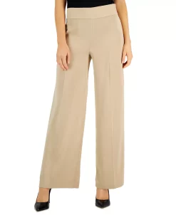 Anne Klein Montreal Satin High-Rise Side-Zip Wide-Leg Pants -VINCE CAMUTO Shop 22733311 fpx