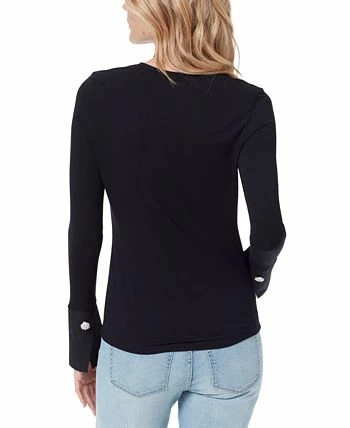 Sam Edelman Layla Solid Long Sleeve Poplin Cuff Top 2 Sam Edelman Layla Solid Long Sleeve Poplin Cuff Top - Image 2
