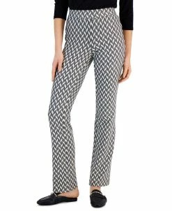 Anne Klein Women's Metallic Chevron Pull-On Bootcut Pants