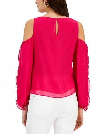 INC International Concepts Women's Ruffled Cold-Shoulder Top, Created For Macy's 2 INC International Concepts Women's Ruffled Cold-Shoulder Top, Created For Macy's - Image 2