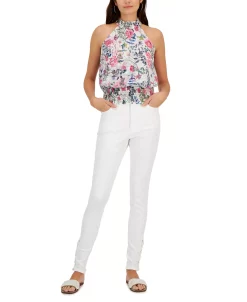 INC International Concepts Women's Printed Smocked Blouse, Created For Macy's 6 INC International Concepts Women's Printed Smocked Blouse, Created For Macy's -VINCE CAMUTO Shop 22783394 fpx