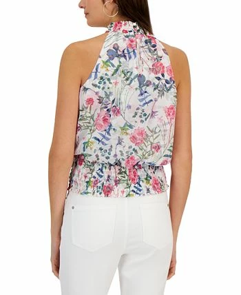 INC International Concepts Women's Printed Smocked Blouse, Created For Macy's 2 INC International Concepts Women's Printed Smocked Blouse, Created For Macy's - Image 2