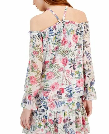 INC International Concepts Women's Floral Print Cold-Shoulder Blouse, Created For Macy's 2 INC International Concepts Women's Floral Print Cold-Shoulder Blouse, Created For Macy's - Image 2