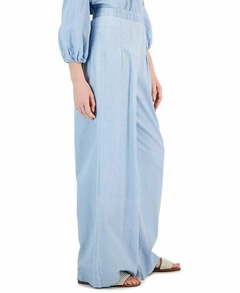 INC International Concepts Women's Chambray Ultra High-Rise Wide-Leg Pants, Created For Macy's 3 INC International Concepts Women's Chambray Ultra High-Rise Wide-Leg Pants, Created For Macy's - Image 3