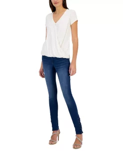 INC International Concepts Women's Draped Surplice Top, Created For Macy's -VINCE CAMUTO Shop 22783883 fpx