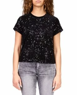 Sanctuary High Shine Cropped Sequin T-Shirt