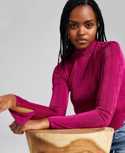 And Now This Women's Mock-Neck Long-Sleeve Slinky Top -VINCE CAMUTO Shop 22793324 fpx