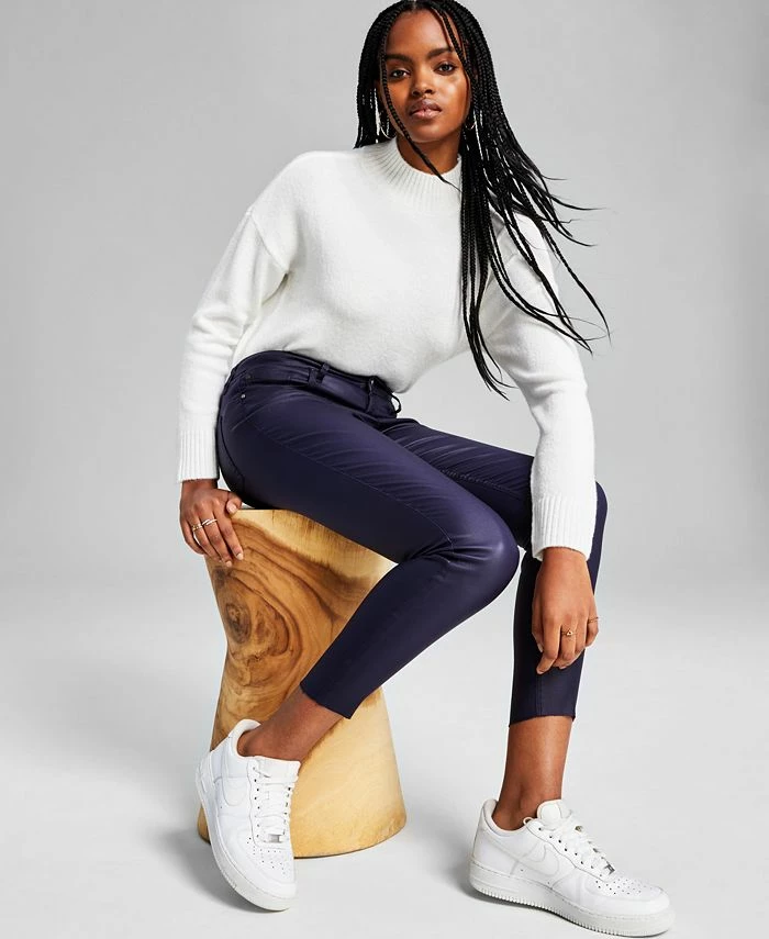 And Now This Woman's Coated Frayed Hem Skinny Denim Jeans 4 And Now This Woman's Coated Frayed Hem Skinny Denim Jeans - Image 4